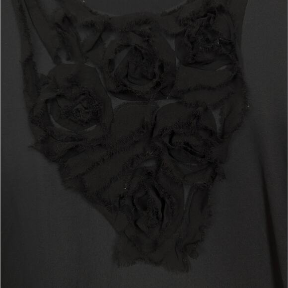 Doncaster Black Textured Rose Scoop Neck Blouse - Picture 4 of 6